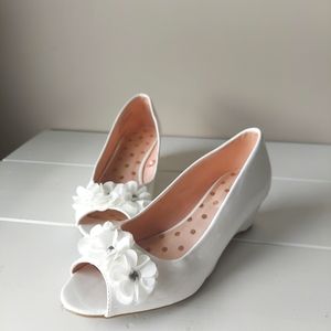 Flowered open toe wedge heels (girls size 3)